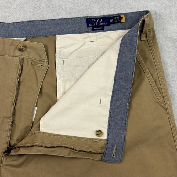 Polo Ralph Lauren Shorts Mens 50B Tan Chino Classic Fit Preppy NEW - Picture 9 of 14